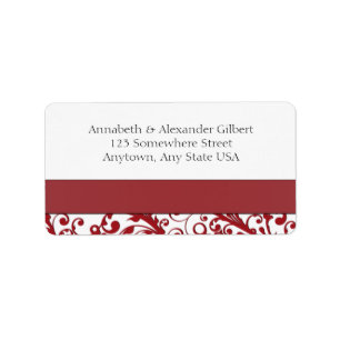 Elegant Red Floral Label