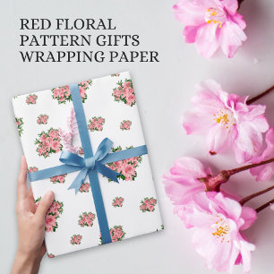 Elegant Red Floral Pattern Business Packaging Wrapping Paper