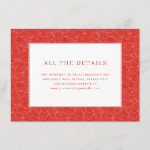 Elegant Red Floral Pattern Enclosure Card
