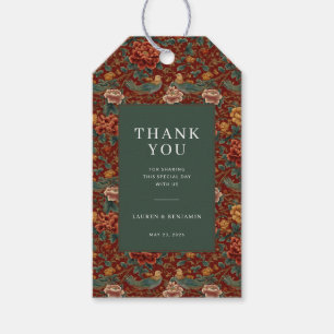 Elegant Red Floral Pattern Gift Tags