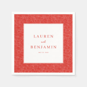 Elegant Red Floral Pattern Napkin