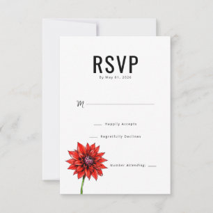 Elegant Red Floral RSVP Card