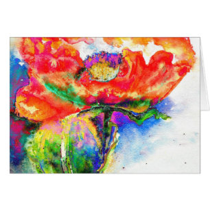 Elegant red floral watercolor painting