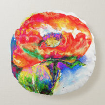 Elegant red floral watercolor painting