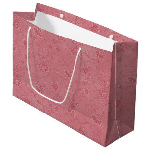Elegant Red Floral Wedding Large Gift Bag