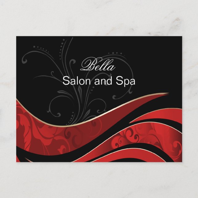 elegant red flourishbusiness ThankYou Cards (Front)