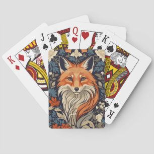 Elegant Red Fox Face Woodland Wildlife Playing Cards