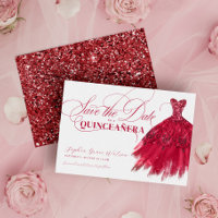 Elegant Red Glitter Chic Dress Quinceanera