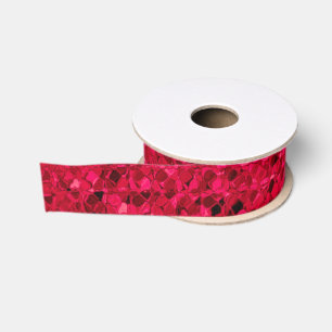 Elegant Red Glitter Sparkle Grosgrain Ribbon
