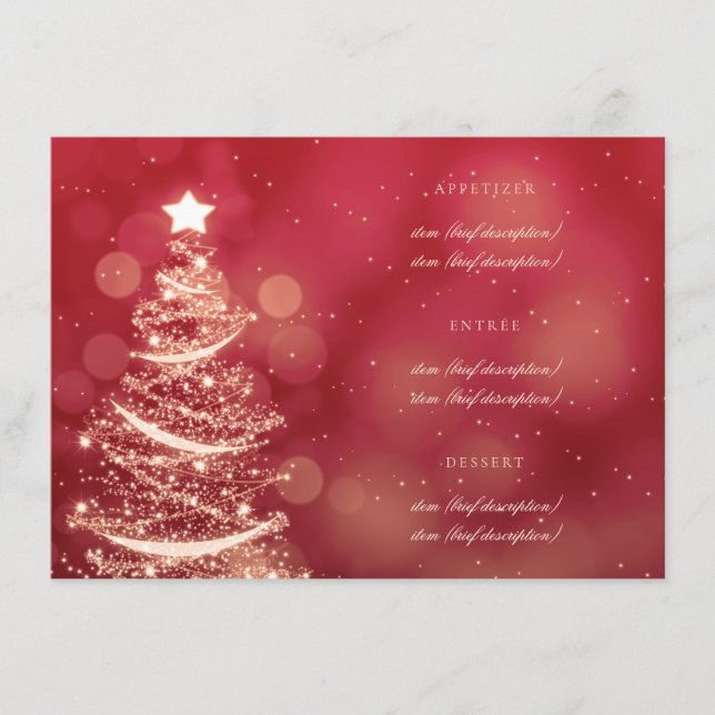 Elegant Red & Gold Christmas Elegant Wedding Menu (Front)