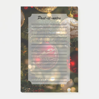Elegant Red Gold Christmas Holiday Tree Post-it Notes