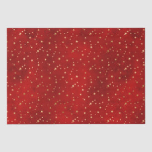 Elegant red gold Christmas lights stars cute foil Tissue Paper