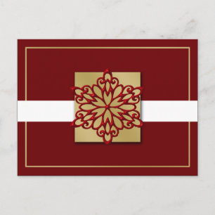 elegant red gold  Corporate Holiday Greeting s Postcard