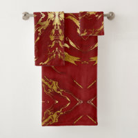 Elegant Red Gold Faux Marble