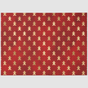 Elegant Red Gold Gingerbread Christmas Tissue Paper