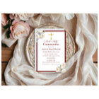 Elegant Red/Gold Holy Communion Invitation