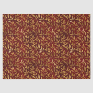Elegant Red Gold Leaf Botanical Christmas  Tissue Paper