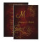 Elegant Red Gold Monogram Wedding Invitation