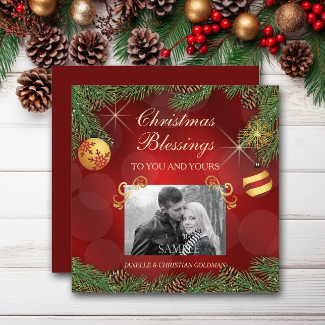 Elegant Red Gold Photo Template Christmas (Creator Uploaded)
