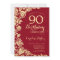 Elegant Red Gold Roses 90th Birthday