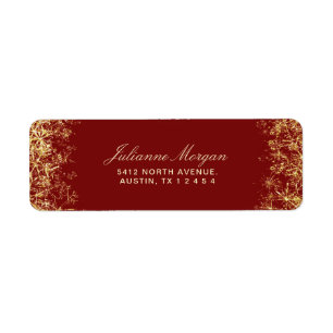 Elegant Red Gold Snowflakes Christmas