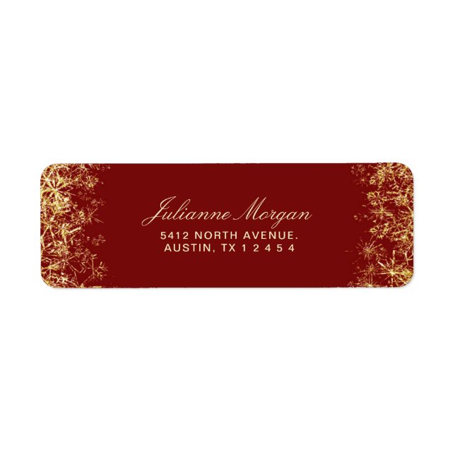 Elegant Red Gold Snowflakes Christmas  (Front)