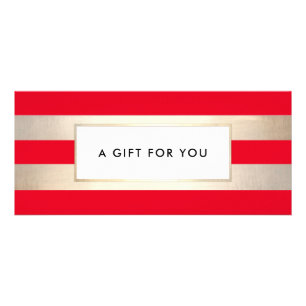 Elegant Red Gold Striped Spa Gift Certificate