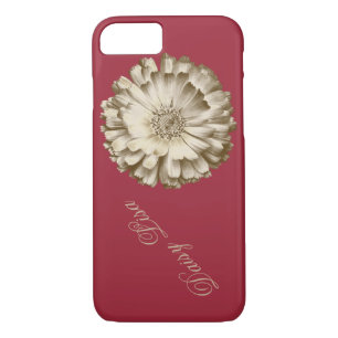Elegant Red Gold sunflower Personalised name iPhone 8/7 Case
