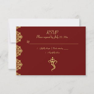 Elegant Red & Gold Vinayaka Wedding RSVP