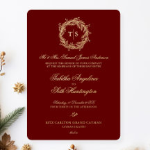 Elegant Red Gold Wedding
