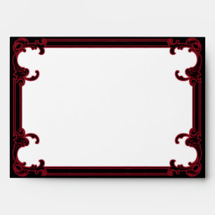 Elegant Red Gothic Frame Wedding Envelope