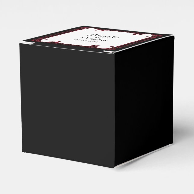 Elegant Red Gothic Frame Wedding Favour Box (Front Side)