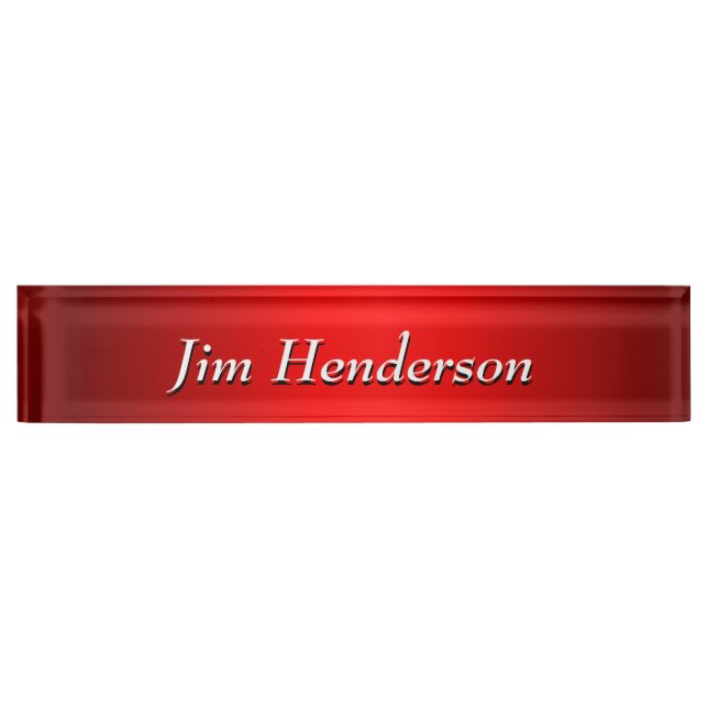 Elegant Red Gradient   Nameplate (Front)