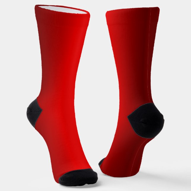 Elegant Red Gradient to Black  Socks (Angled)