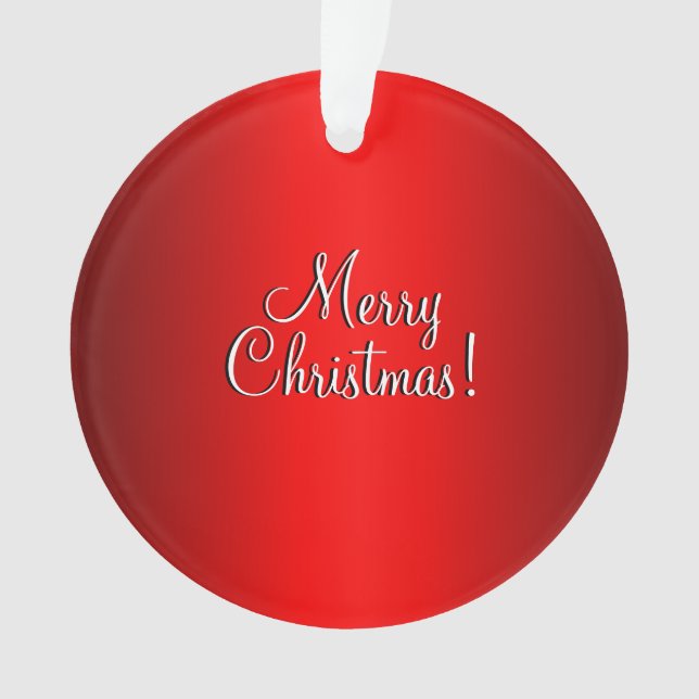 Elegant Red Gradient w Text of Choice Ornament (Front)