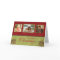 Elegant red green custom 3 photo christmas card