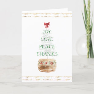 Elegant Red Green Gold Christmas Tree Folded Holiday Card