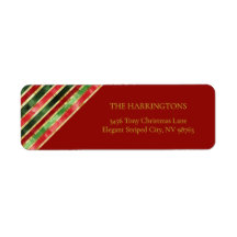 Elegant Red Green Gold Stripes Christmas