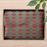 Elegant Red Green Harlequin Luxury Pattern