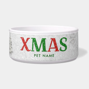 Elegant Red Green Rhinestone Merry White Christmas