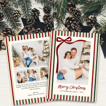 Elegant Red & Green Stripes Christmas 5 Photo