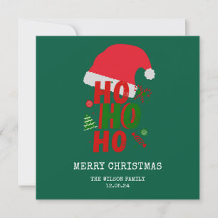 Elegant Red Green White Merry Christmas Invitation