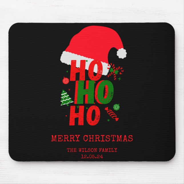 Elegant Red Green White Merry Christmas T Shirt  Mouse Mat (Front)