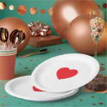 Elegant Red Heart 9 Inch Personalised Paper Plate<br><div class="desc">Add a romantic touch to any celebration with this 9-inch personalised paper plate featuring an elegant red heart design. Perfect for weddings,  anniversaries,  or Valentine's Day,  it's both stylish and disposable. Customise with names,  dates,  or a special message to create a memorable dining experience for your guests.</div>
