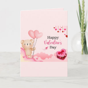 Elegant Red Heart Love Postcard for Valentine’s Da