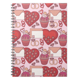 Elegant Red Heart Love Theme Valentine’s Day Gift Notebook