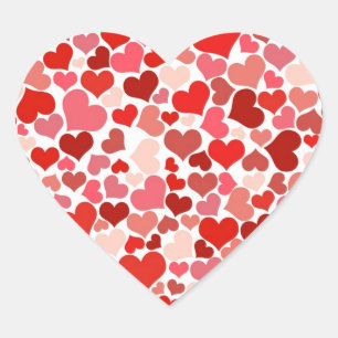 Elegant Red Heart Pattern Sticker