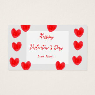 Elegant Red Heart Valentine's Day Gift Tag