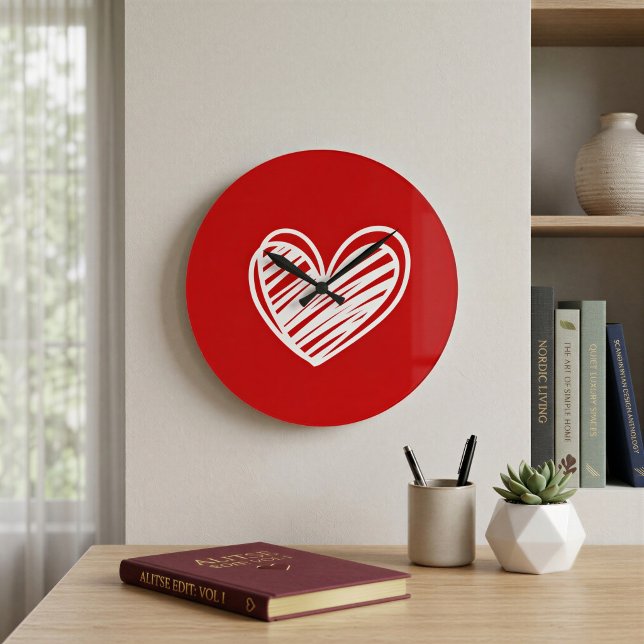 Elegant Red Heart Wall Clock (Creator Uploaded)