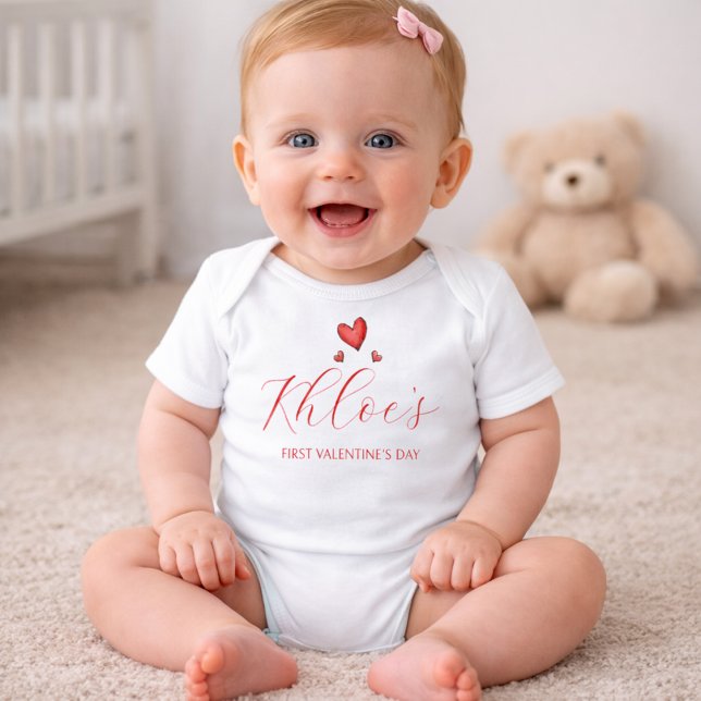 Elegant Red Hearts Baby Bodysuit  (Creator Uploaded)